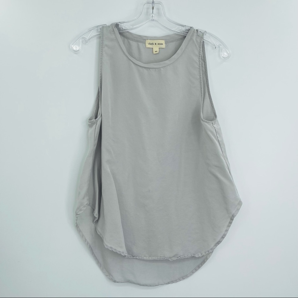Cloth & Stone tencel muscle tank hi low gray women's size xs